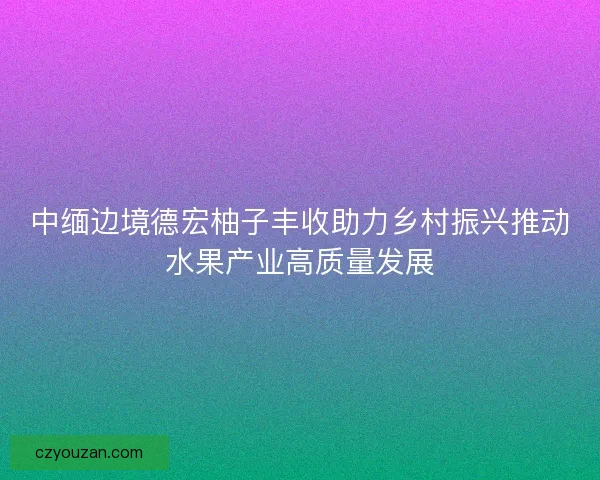 中缅边境德宏柚子丰收助力乡村振兴推动水果产业高质量发展
