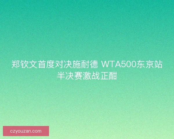 郑钦文首度对决施耐德 WTA500东京站半决赛激战正酣