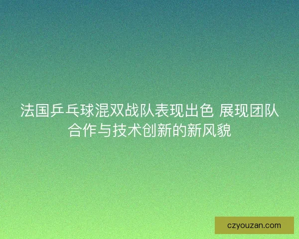 法国乒乓球混双战队表现出色 展现团队合作与技术创新的新风貌